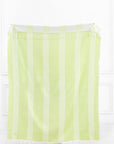 Rivora Stripes, Green Throw Blanket, Woven Stripes with Tassels, 50"x70"
