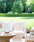 Rivora Stripes, Pink Throw Blanket, Woven Stripes with Tassels, 50"x70"