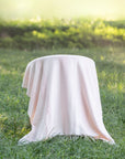 Rivora Stripes, Pink Throw Blanket, Woven Stripes with Tassels, 50"x70"