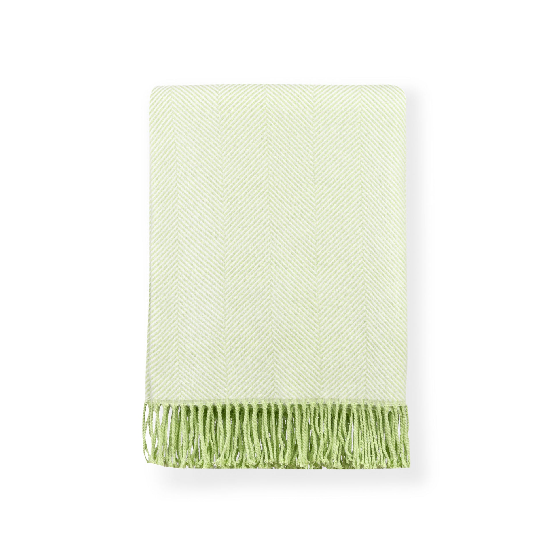 Coastal Green Throw Blanket, Vayla Herringbone, Grass Green, 50