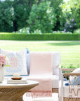 Vayla, Pink Throw Blanket, Woven Herringbone with Tassels, 50"x70"