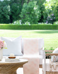 Niceane Flowers, Light Pink Throw Blanket, Woven Flowers with Piping, 50"x70"