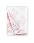 Niceane Flowers, Light Pink Throw Blanket, Woven Flowers with Piping, 50"x70"