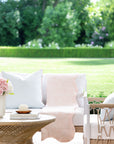 Avinelle Dahlia, Pink Throw Blanket, Woven Dahlia with Scalloped Border, 50"x70"