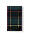 Black Watch Tartan Plaid, Merino Wool Decorative Throw Blanket, Hunter Green Navy, 50"x70"