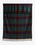 Black Watch Tartan Plaid, Merino Wool Decorative Throw Blanket, Hunter Green Navy, 50"x70"