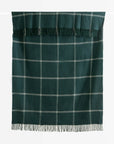 Chatham Windowpane, Merino Wool Plaid Throw Blanket, Hunter Green , 50"x70"