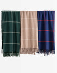 Chatham Windowpane, Merino Wool Christmas Throw Blanket, Classic Camel, 50"x70"