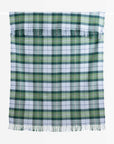 Rosecliff Tartan, Merino Wool Holiday Throw Blanket, Dusty Blue Green , 50"x70"