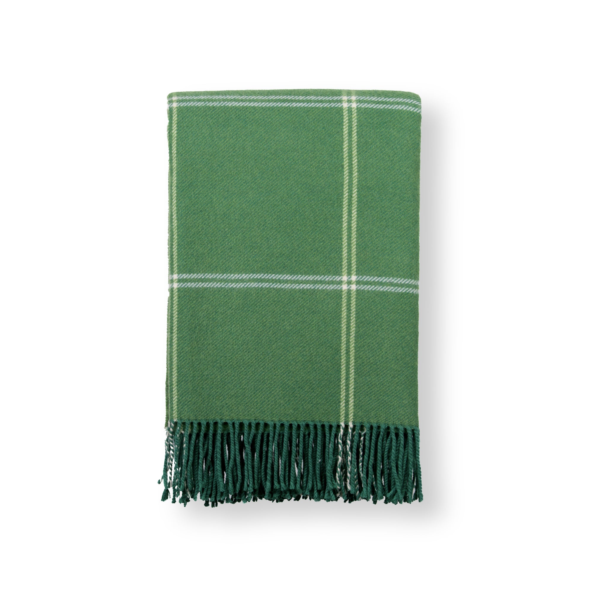 Chatham Windowpane, Merino Wool Cozy Throw Blanket, Sage Green, 50"x70"