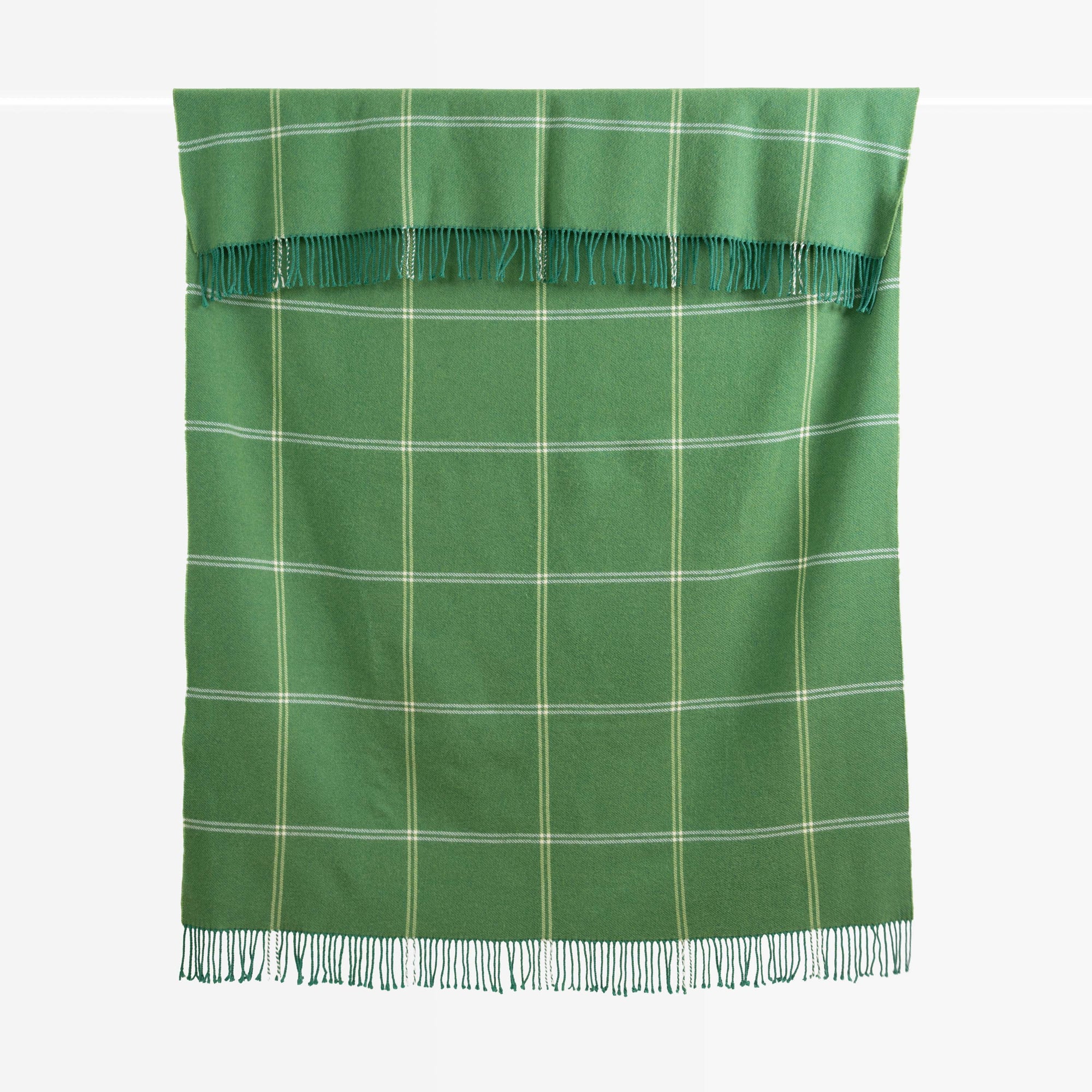 Chatham Windowpane, Merino Wool Cozy Throw Blanket, Sage Green, 50"x70"