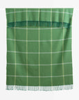Chatham Windowpane, Merino Wool Cozy Throw Blanket, Sage Green, 50"x70"