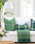 Chatham Windowpane, Merino Wool Cozy Throw Blanket, Sage Green, 50"x70"