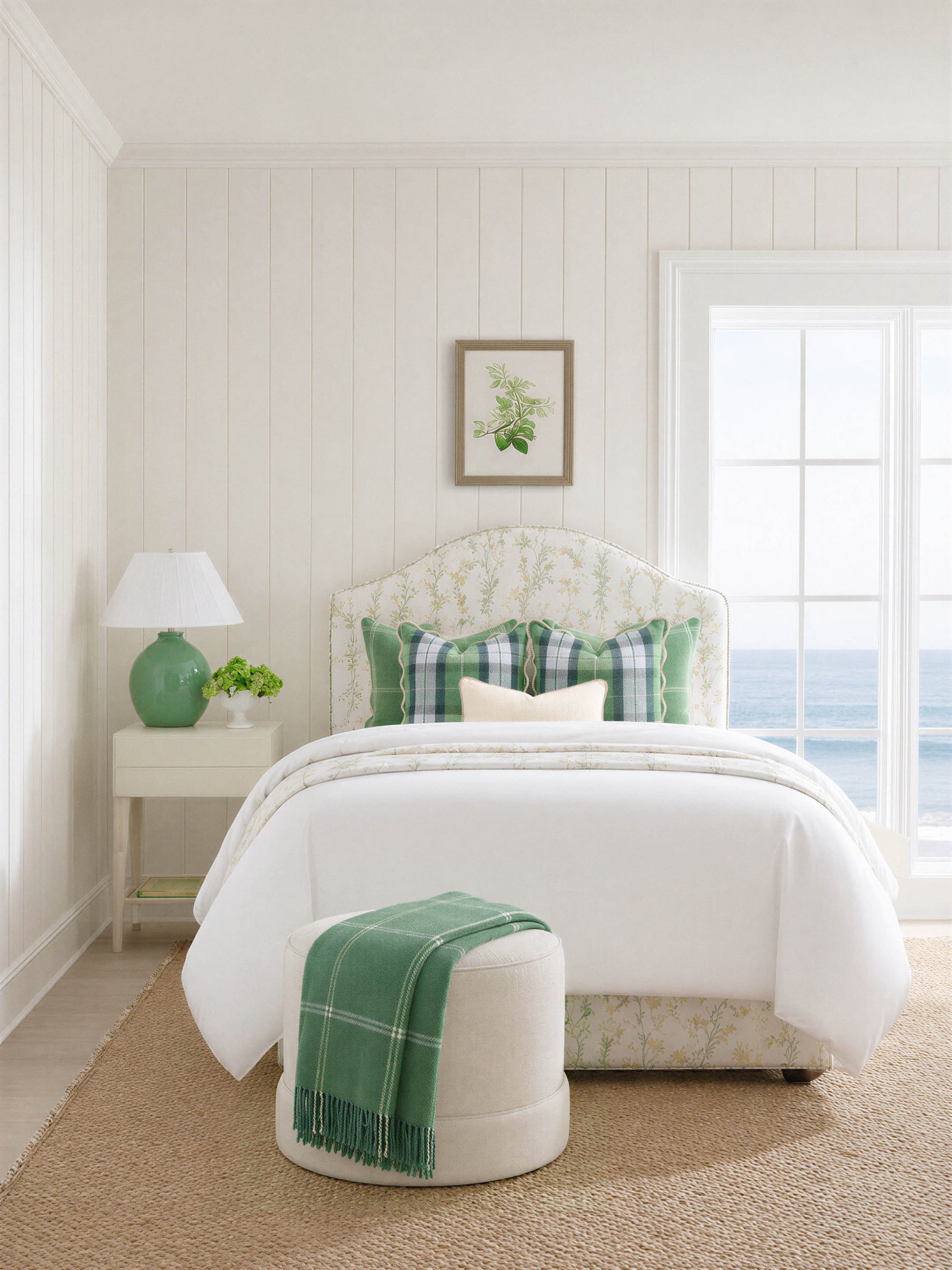 Chatham Windowpane, Merino Wool Cozy Throw Blanket, Sage Green, 50"x70"