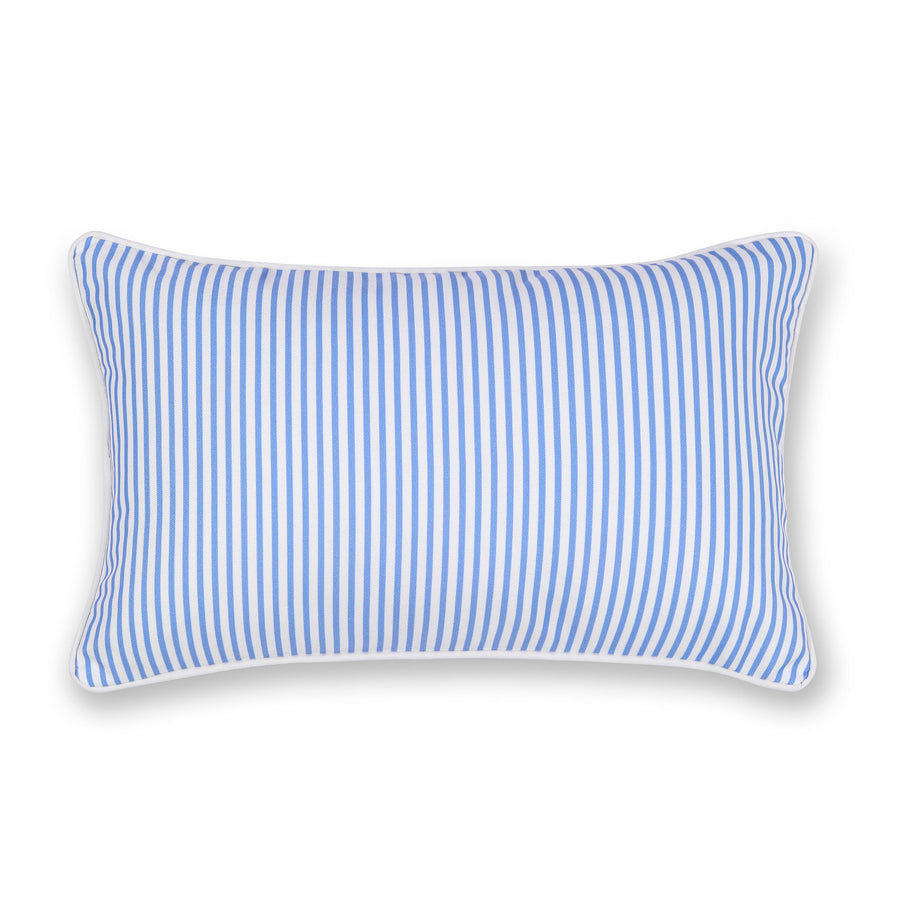 Coastal Indoor Outdoor Lumbar Pillow Cover, Stripe, Cornflower Blue, 12