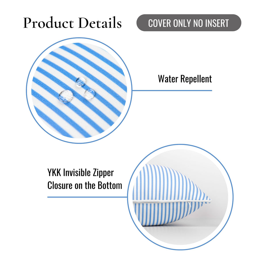 Coastal Indoor Outdoor Lumbar Pillow Cover, Stripe, Cornflower Blue, 12