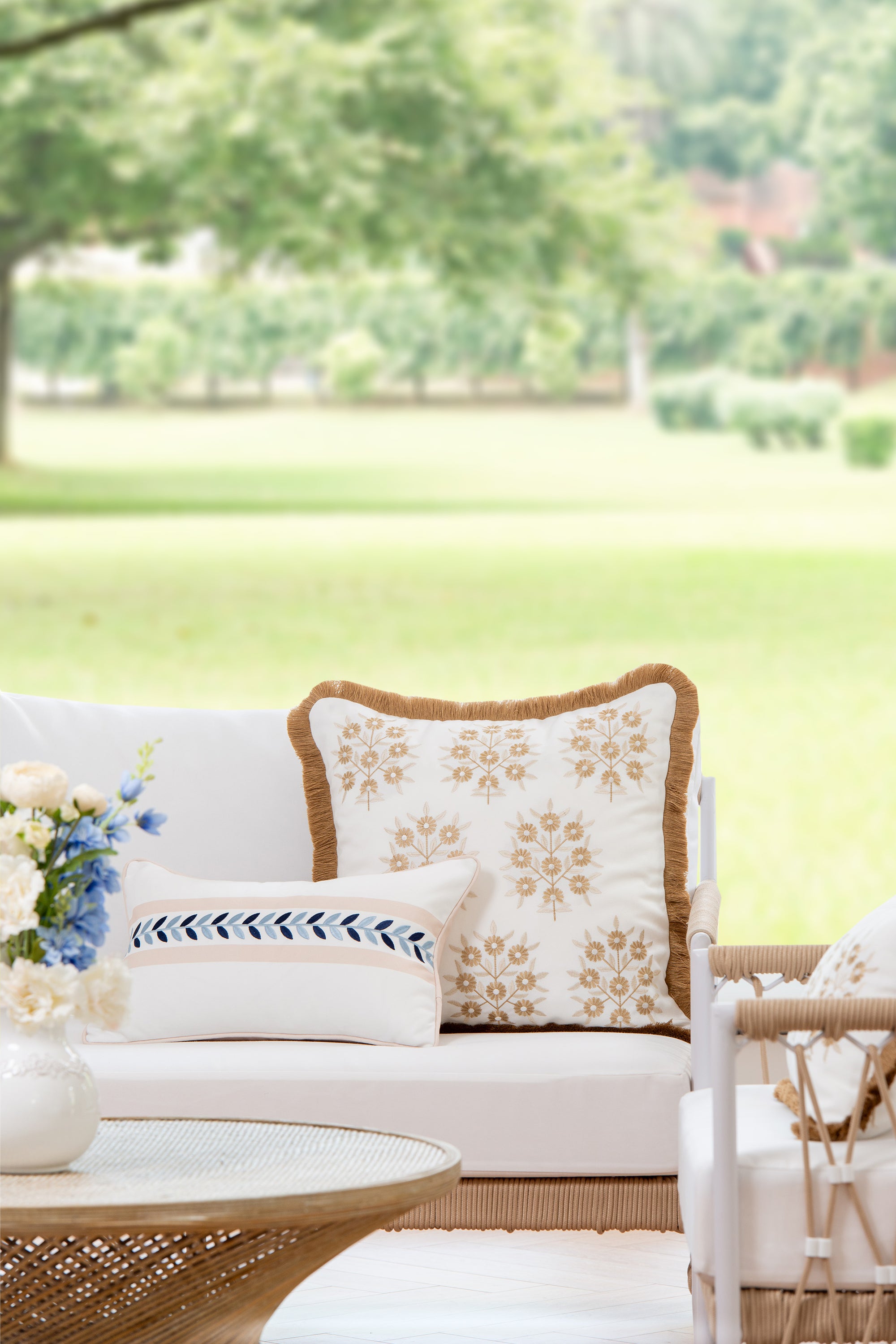 Embroidered Throw Pillow Cover
