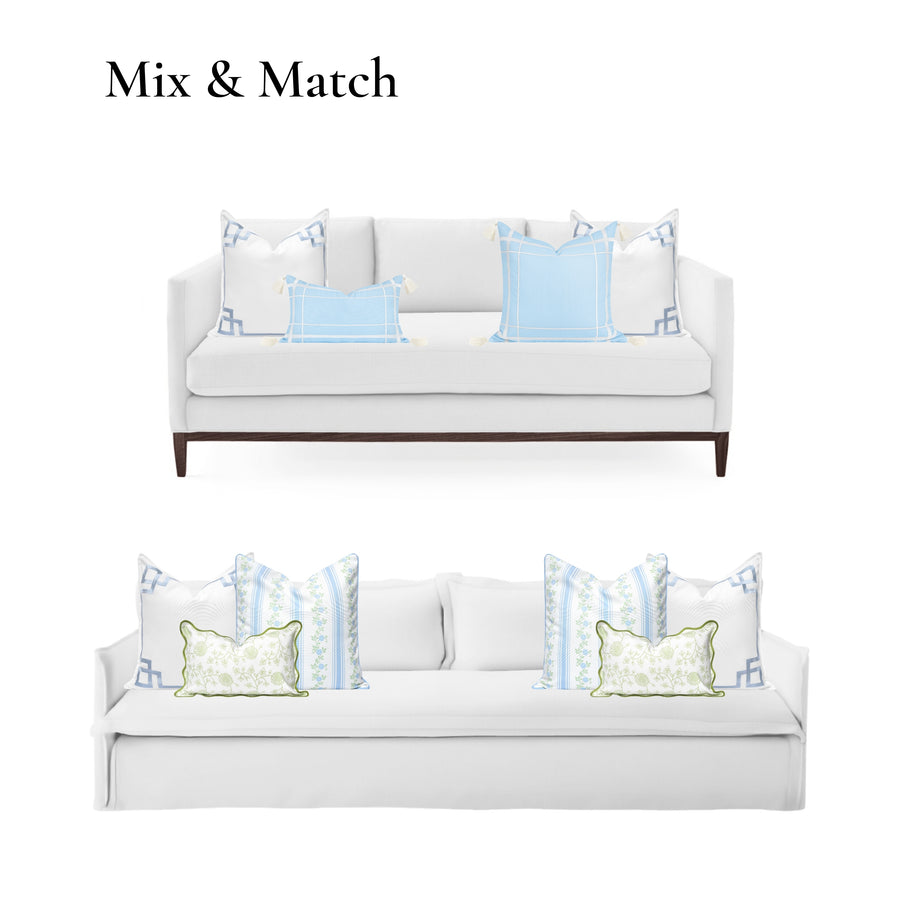 Coastal Indoor Outdoor Throw Pillow Cover Only, Frame Greek Key, Baby Blue, 20