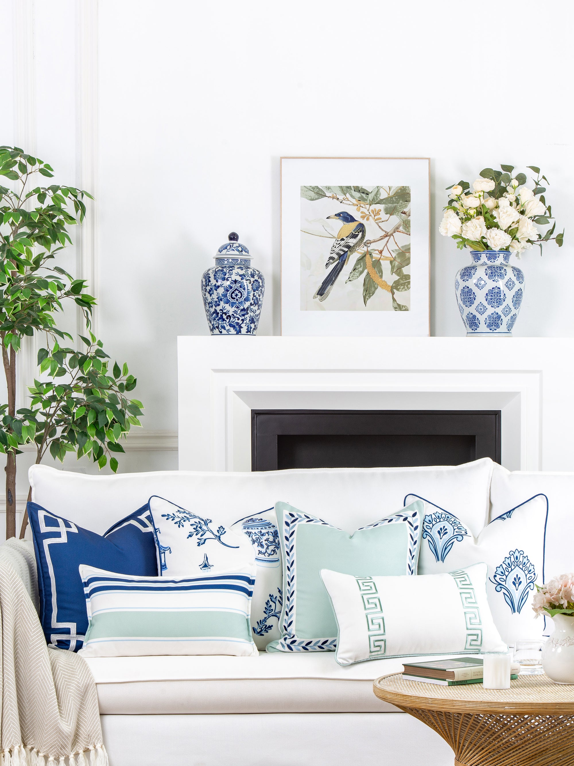 Aqua Throw Pillow Cover