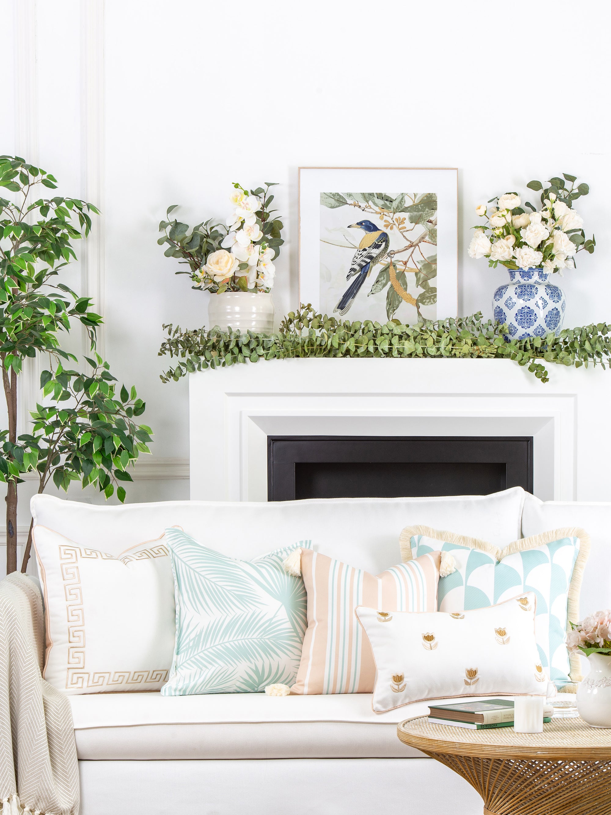 Floral Lumbar Pillow Cover