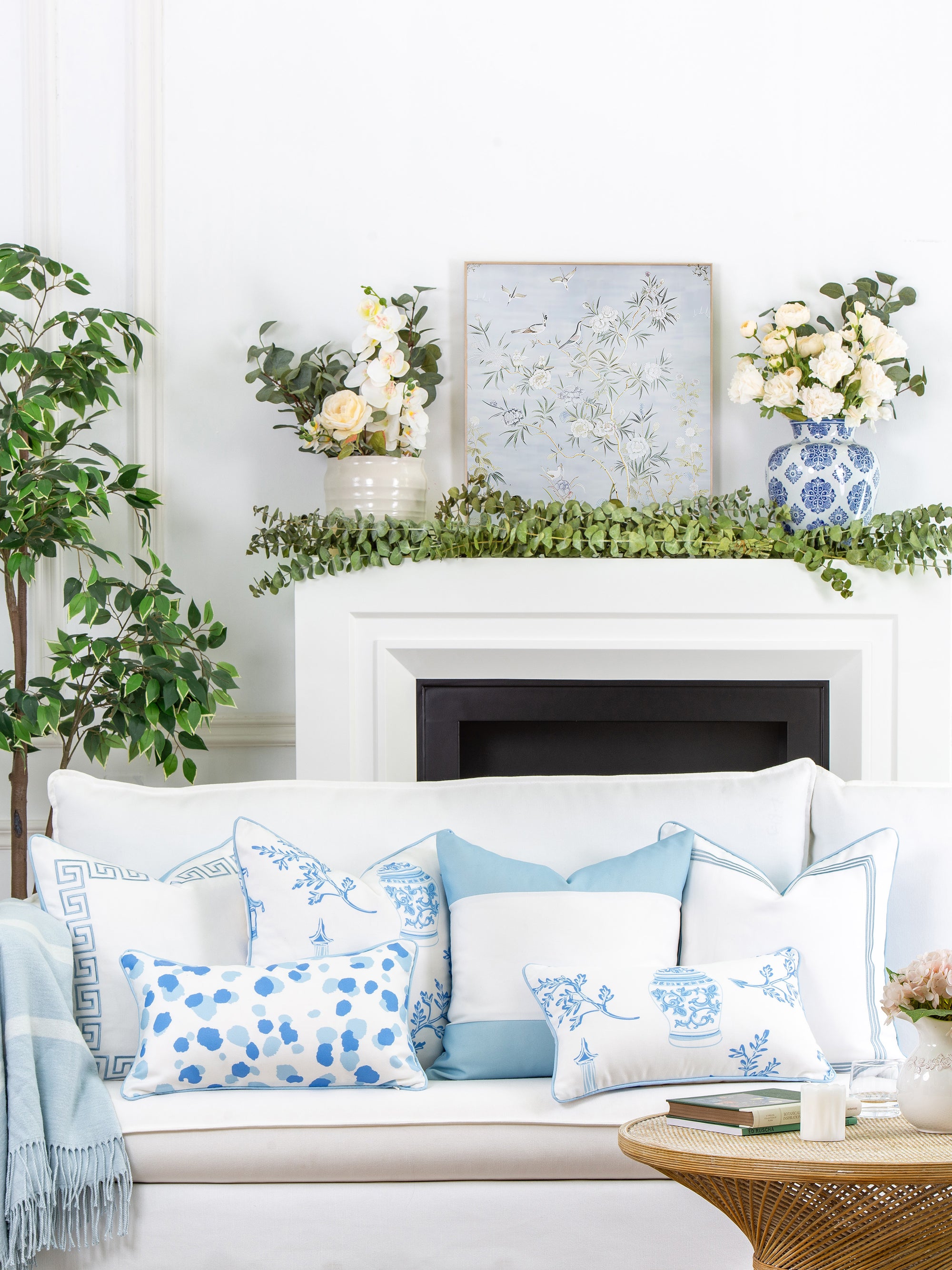 Baby Blue Throw Pillow Cover