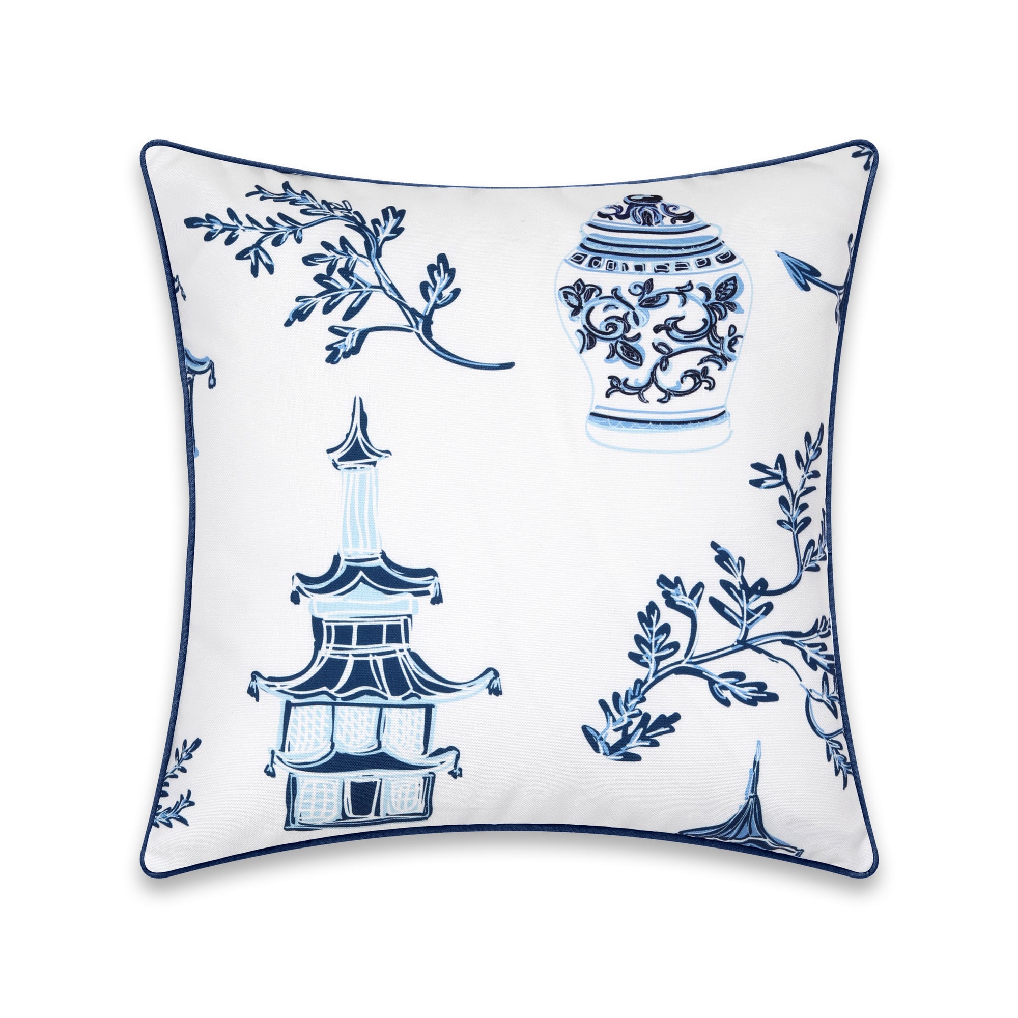 Chinoiserie Throw Pillow Cover