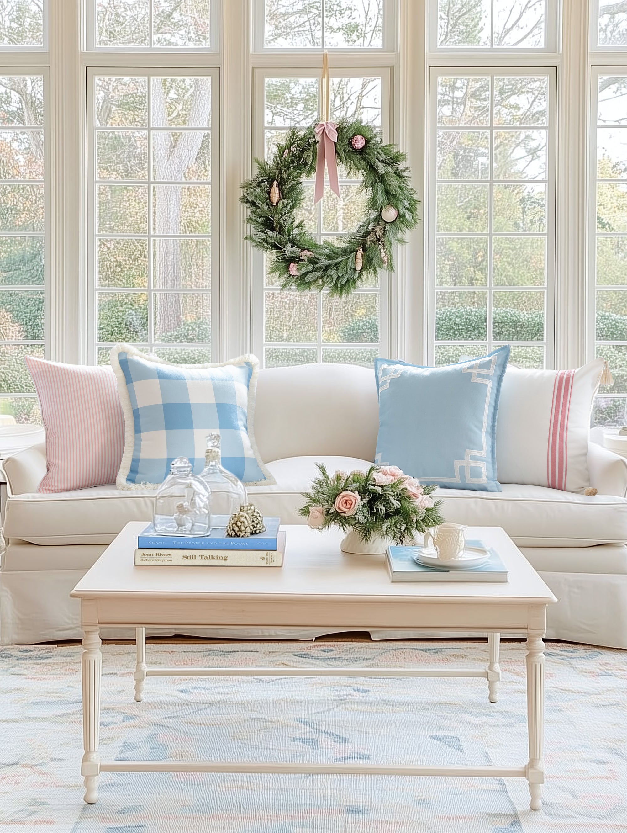 Baby Blue Throw Pillow Cover