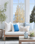 Hanverge Begonia Frame, Indoor/Outdoor Tan Throw Pillow Cover, with Scalloped Border, 20"x20"