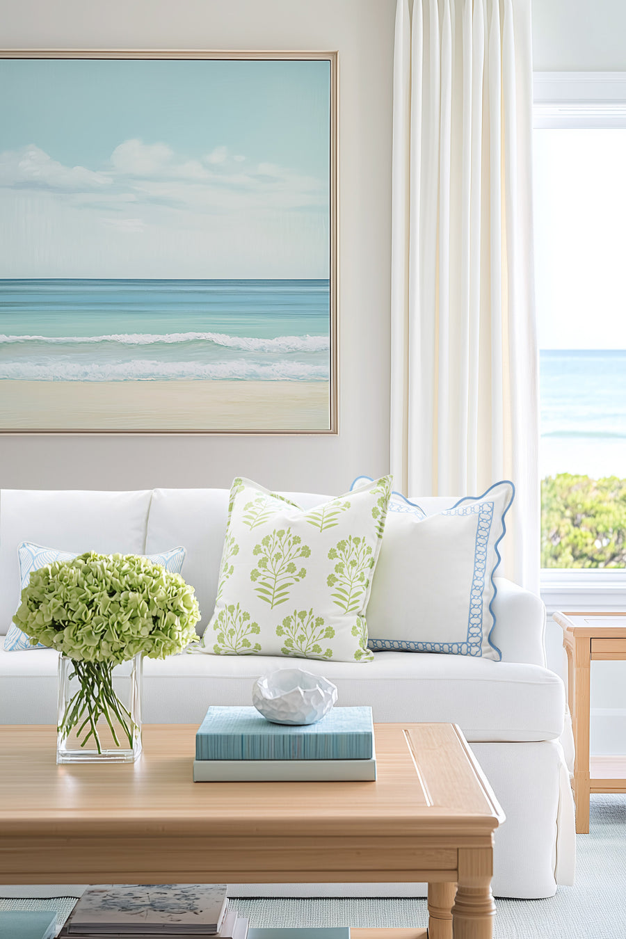 Coastal Indoor Outdoor Throw Pillow Cover Only, Floral, Green, 20