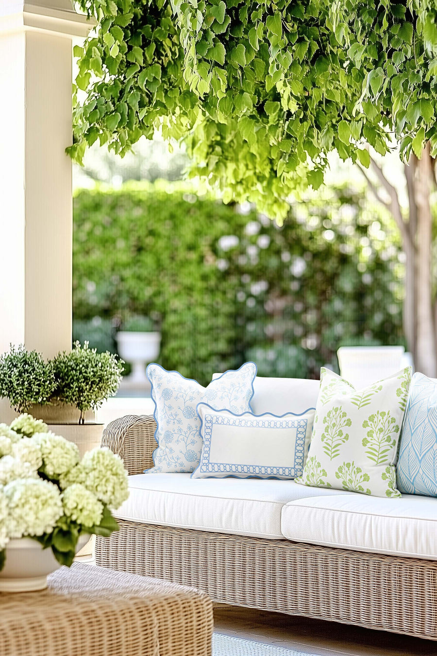 Coastal Indoor Outdoor Throw Pillow Cover Only, Floral, Green, 20