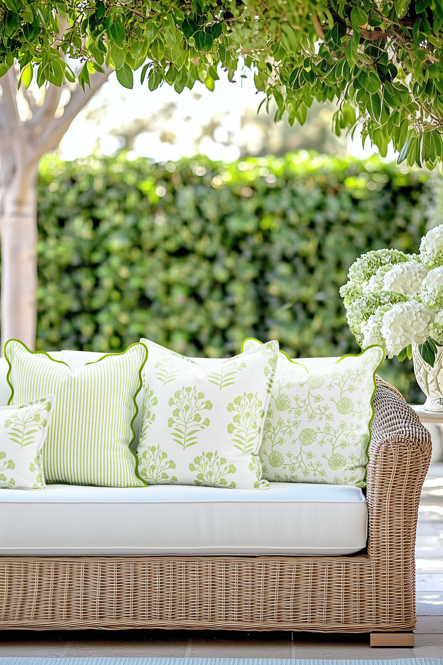 Coastal Indoor Outdoor Throw Pillow Cover Only, Floral, Green, 20