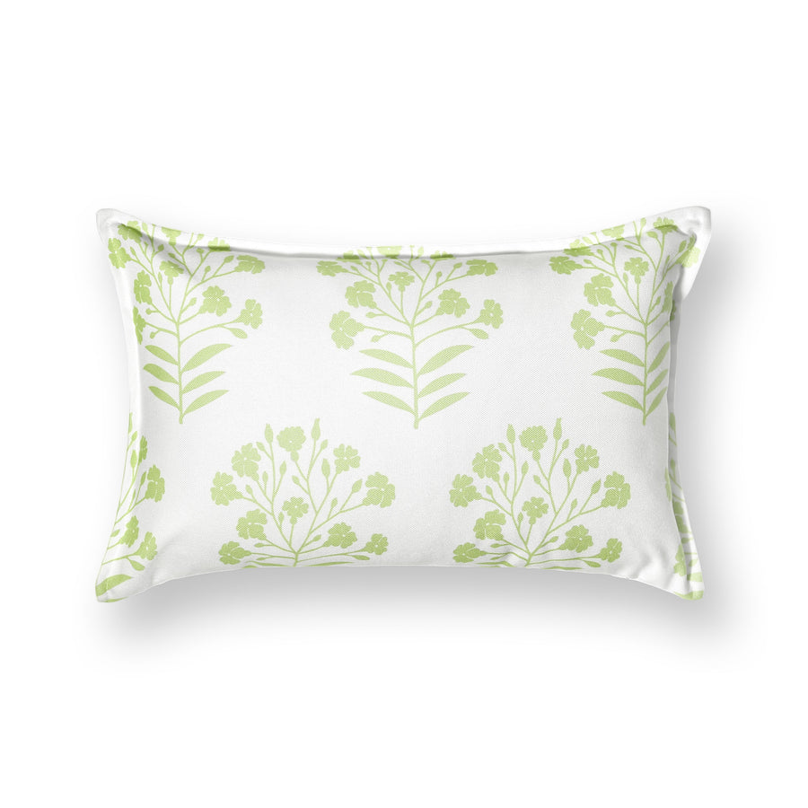 Coastal Indoor Outdoor Lumbar Pillow Cover Only, Floral, Green, 12