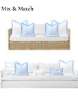 Kapalei Ravenala Scallops, Indoor/Outdoor Blue Pillow Cover, with Fringe, 20"x20"