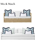 Kapalei Ravenala Scallops, Indoor/Outdoor Green Pillow Cover, with Fringe, 20"x20"