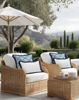 Kapalei Ravenala Scallops, Indoor/Outdoor Green Pillow Cover, with Fringe, 20"x20"