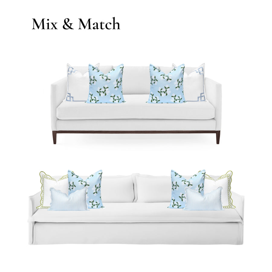 Coastal Indoor Outdoor Throw Pillow Cover Only, Hydrangea Flower A, Baby Blue, 20