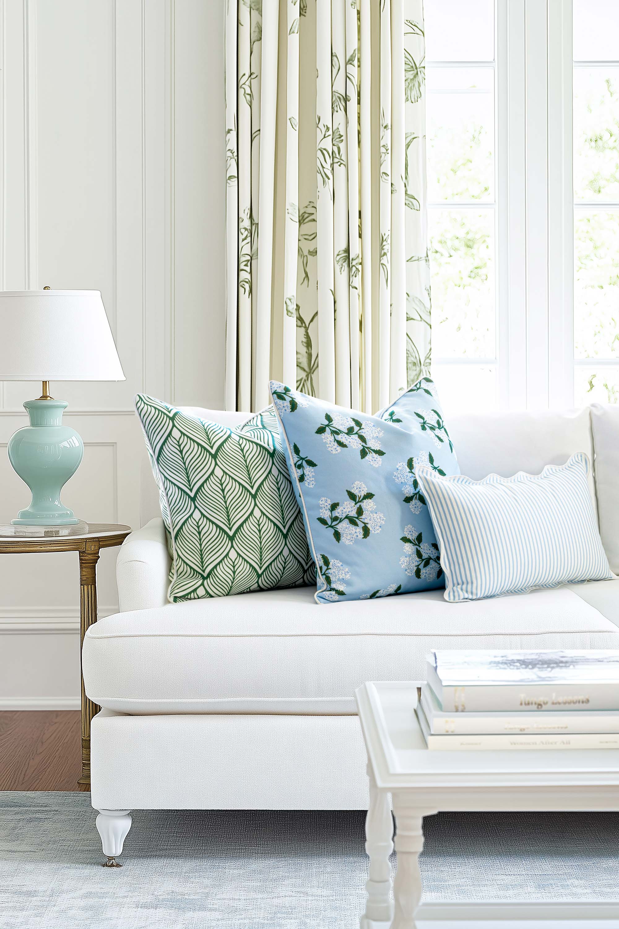 Coastal Indoor Outdoor Throw Pillow Cover Only, Hydrangea Flower A, Baby Blue, 20&quot;x20&quot;