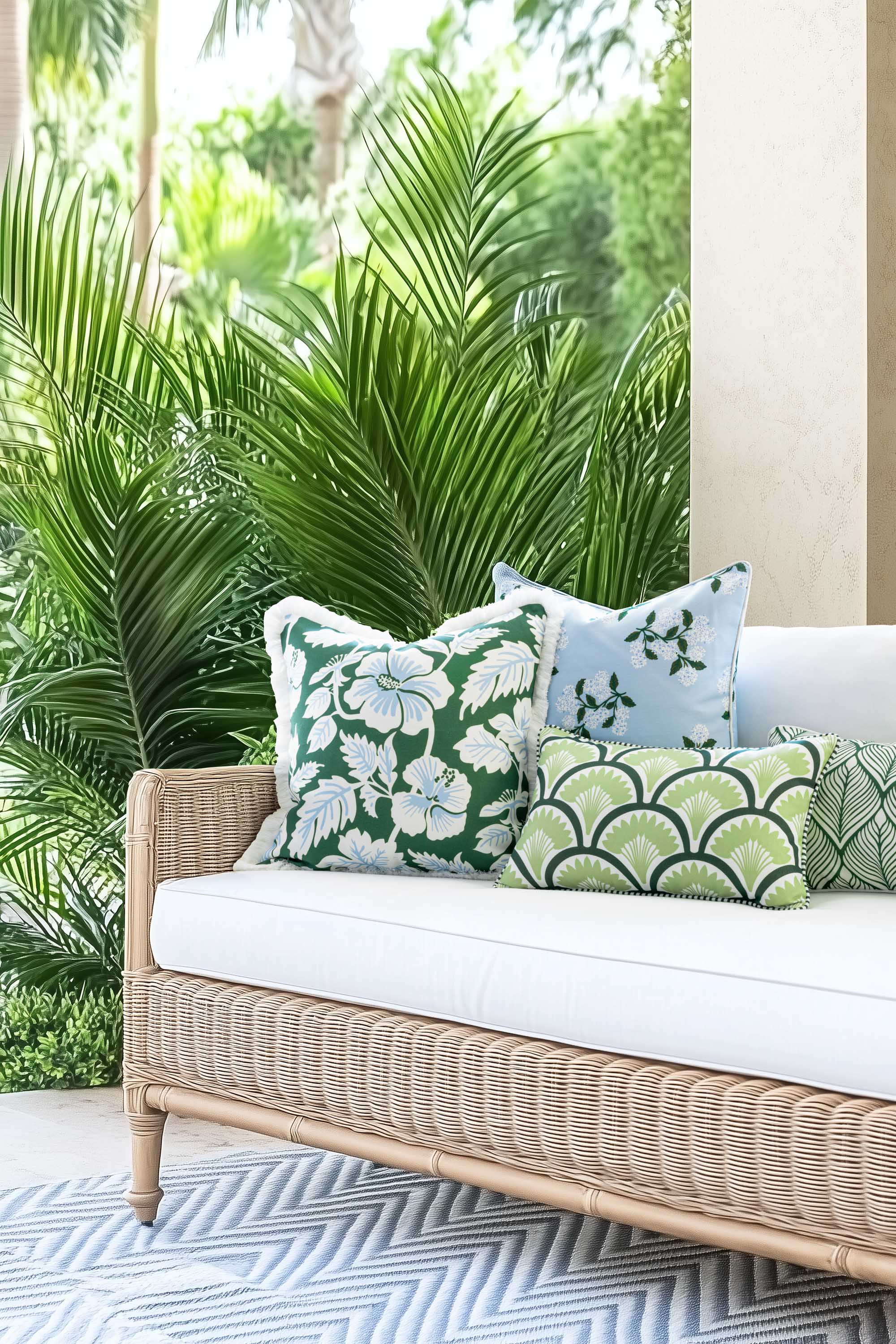 Coastal Indoor Outdoor Throw Pillow Cover Only, Hydrangea Flower A, Baby Blue, 20&quot;x20&quot;