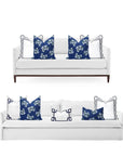 Coastal Indoor Outdoor Throw Pillow Cover Only, Hydrangea Flower, Navy Blue, 20"x20"