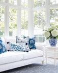 Coastal Indoor Outdoor Throw Pillow Cover Only, Hydrangea Flower, Navy Blue, 20"x20"