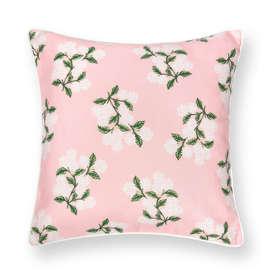Coastal Indoor Outdoor Throw Pillow Cover Only, Hydrangea Flower, Blush Pink, 20