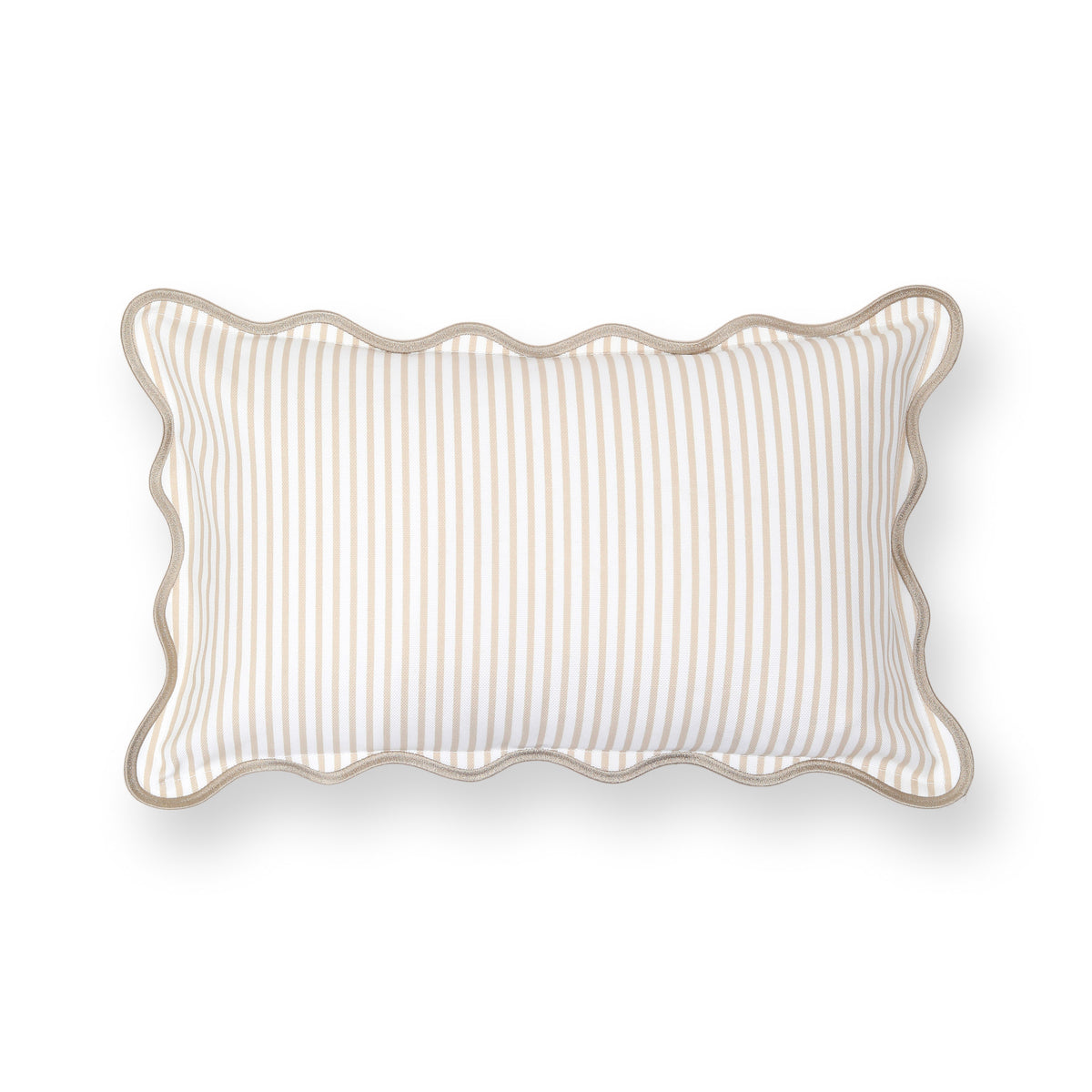 JES&MEDIS Striped Pillow Covers - Set Of 2 Cotton Decorative Throw Pillow Covers 12x20 Inches, Beige & White
