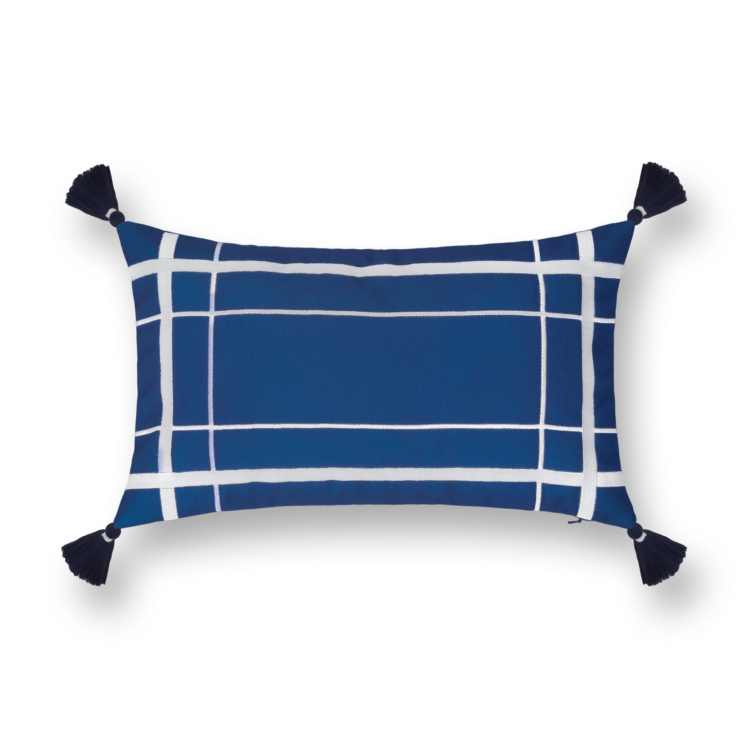 クッションカバー Cushion Cover navy line Coastal Navy Outdoor Pillow Cover, Line Frame, Navy Blue, 12