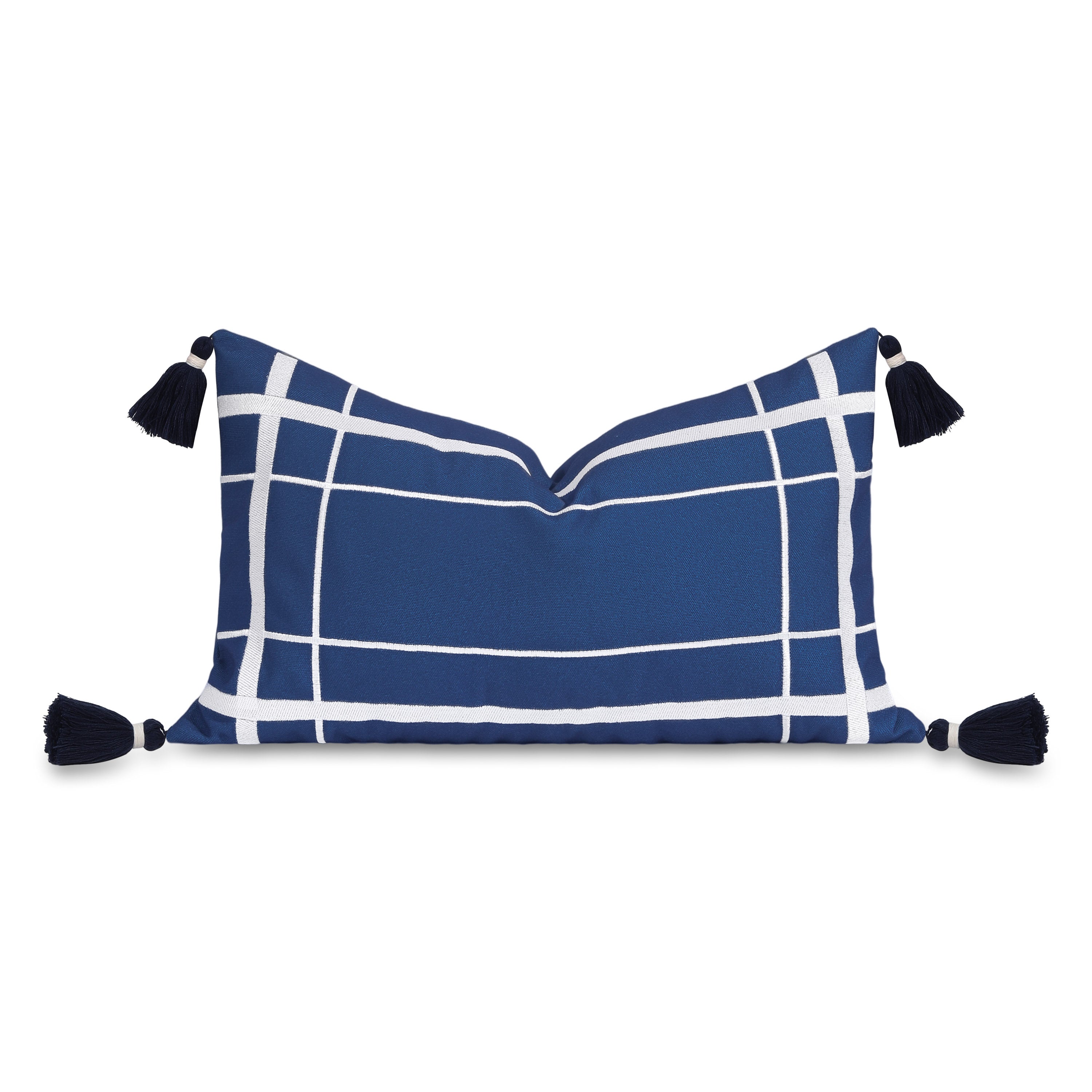 トップス FUMIKA_UCHIDA CUSHION MINIMUM NAVY Coastal Navy Outdoor Pillow Cover, Line Frame, Navy Blue, 12