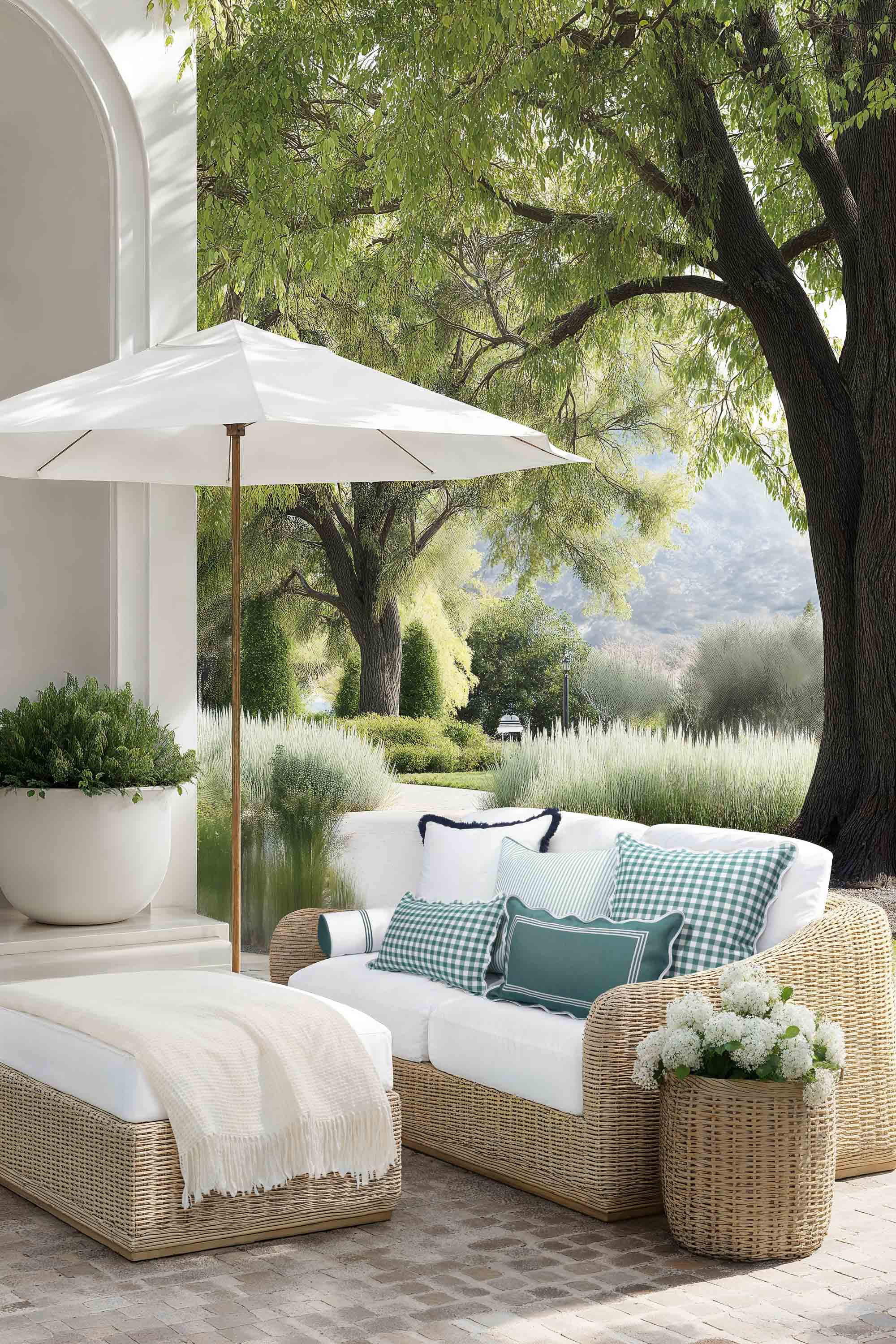 Coastbay, Indoor/Outdoor Navy White Throw Pillow Cover, Solid with Fringe, 22&quot;x22&quot;