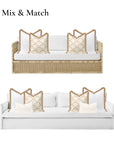 Coastbay, Indoor/Outdoor Tan White Pillow Cover, Solid with Fringe, 22"x22"