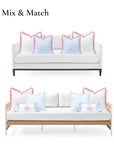 Coastbay, Indoor/Outdoor Pink White Pillow Cover, Solid with Fringe, 22"x22"