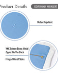 Baylin, Indoor/Outdoor Blue Pillow Cover, Solid with Fringe, 22"x22"