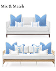 Baylin, Indoor/Outdoor Blue Pillow Cover, Solid with Fringe, 22"x22"