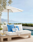 Baylin, Indoor/Outdoor Blue Pillow Cover, Solid with Fringe, 22"x22"